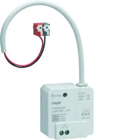Module de sortie 1x 10A /230V~, à encastrer, KNX - HAGER TYBS601B