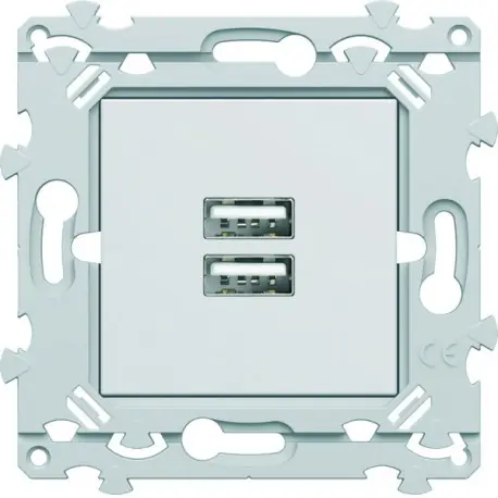 Chargeur double USB A+A blanc essensya - HAGER WE112