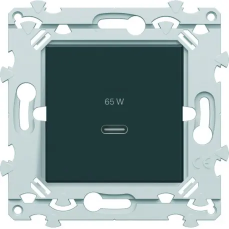 Chargeur USB-C 65W anthracite - HAGER WE115A