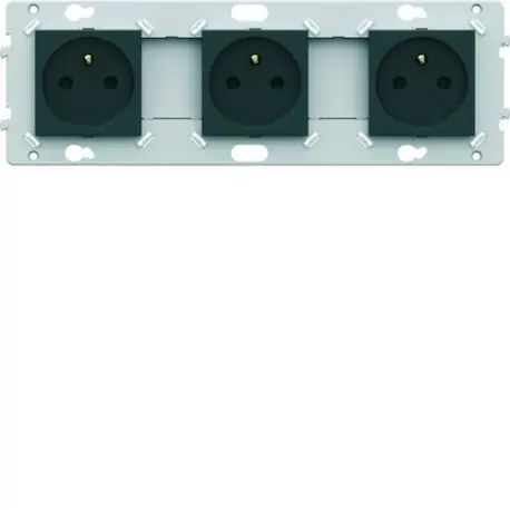 Prise triple 2P+T anthracite - HAGER WE123A