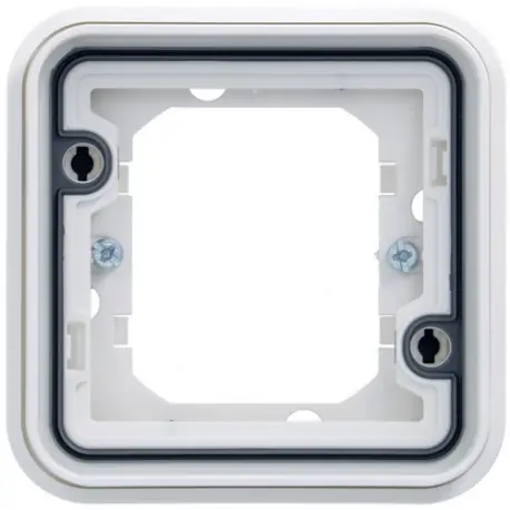 cubyko Support d‘encastrement simple associable à griffes blanc IP55 - HAGER WNA401BG