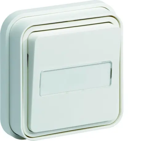 cubyko Poussoir porte-étiquette 1F encastré à griffes blanc IP55 - HAGER WNE025BG