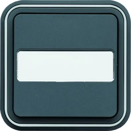 cubyko Poussoir porte-étiquette 1F encastré à griffes gris IP55 - HAGER WNE025G