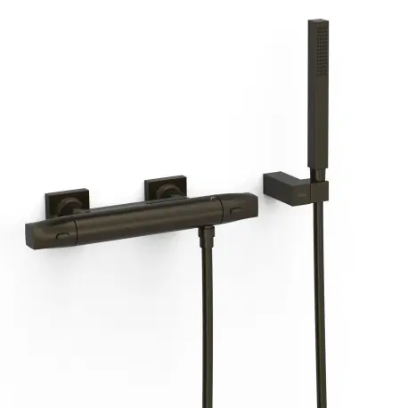 Robinet thermostatique mural Over‑wall pour douche Noir bronze - TRES 19016459KMB