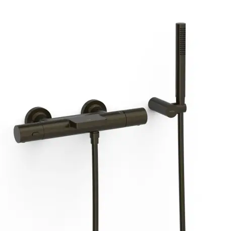 Robinet thermostatique mural pour baignoire et douche Noir bronze - TRES 19017428KMB