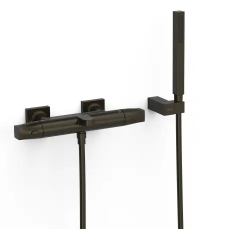 Robinet thermostatique mural pour baignoire et douche Noir bronze - TRES 19017459KMB