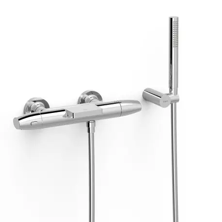 Robinet thermostatique mural pour baignoire et douche Chrome - TRES 19017479