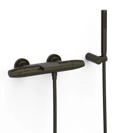 Robinet thermostatique mural pour baignoire et douche Noir bronze - TRES 19017479KMB