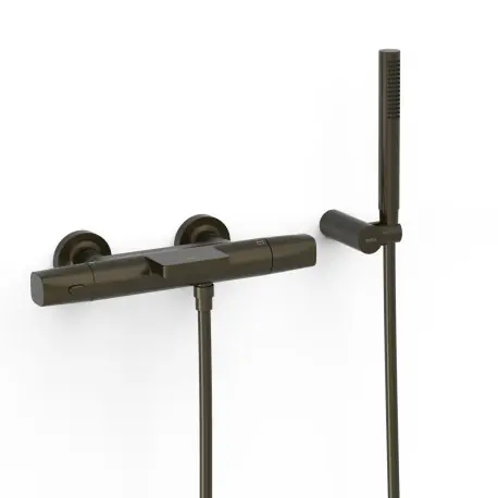 Robinet thermostatique mural pour baignoire et douche Noir bronze - TRES 19017499KMB