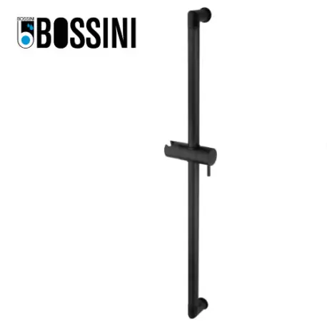 Barre de douche en laiton avec supports muraux noir mat BLACK & WHITE - BOSSINI D74000073