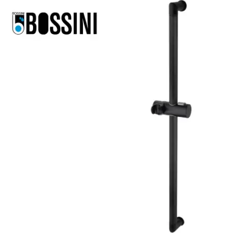 Barre de douche en laiton avec supports muraux noir mat BLACK & WHITE - BOSSINI D06000073