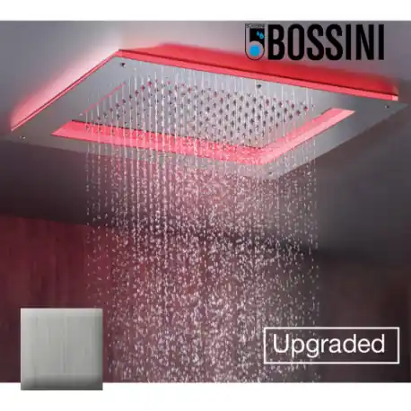 Cadre rétrofit à LED chromothérapie acier brossé pour plafonds de douche - Bossini HI0001075