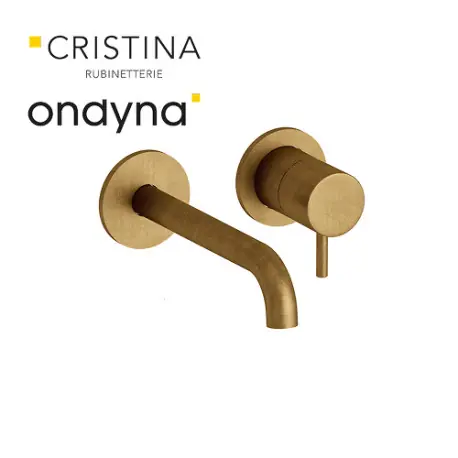 Façade lavabo mural 2 trous bec 18 cm vieux bronze mat Triverde - Cristina Ondyna TV25793
