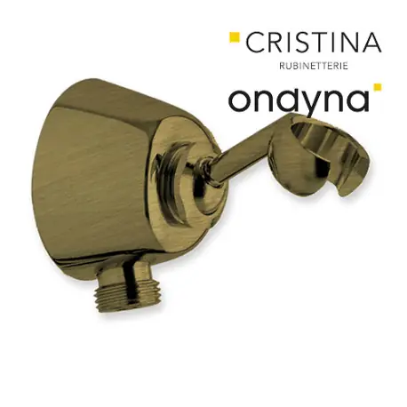 Support mural a rotule laiton avec prise d‘eau vieux bronze mat - CRISTINA ONDYNA AC14793