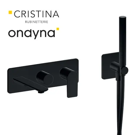 Façade encastrée bain douche 2 sorties black mat - CRISTINA ONDYNA BA10213