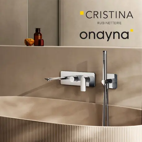 Façade encastrée bain douche 2 sorties chromé - CRISTINA ONDYNA BA10251