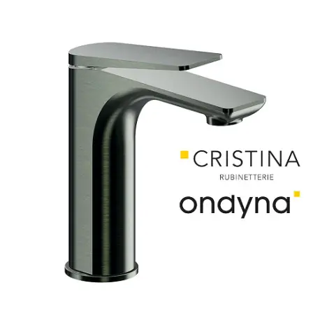 Mitigeur lavabo regular blade vidage up&d chrome noir brosse - CRISTINA ONDYNA BA22075