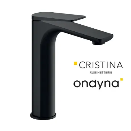 Mitigeur lavabo mi-haut avec vidage up&down black mat - CRISTINA ONDYNA BA22713
