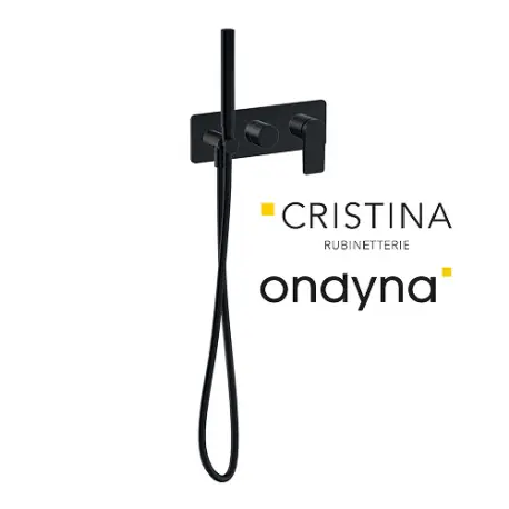 Façade douche/bain douche 2 sorties black mat - CRISTINA ONDYNA BA60213