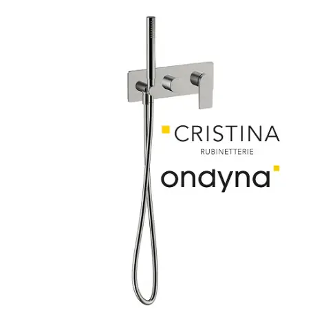 Façade douche/bain douche 2 sorties metal brosse - CRISTINA ONDYNA BA60277
