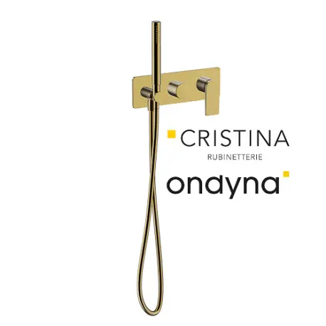 Façade douche/bain douche 2 sorties or brosse - CRISTINA ONDYNA BA60296P