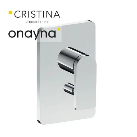 Façade douche encastree mitigeur 2 sorties chromé - CRISTINA ONDYNA BA68951