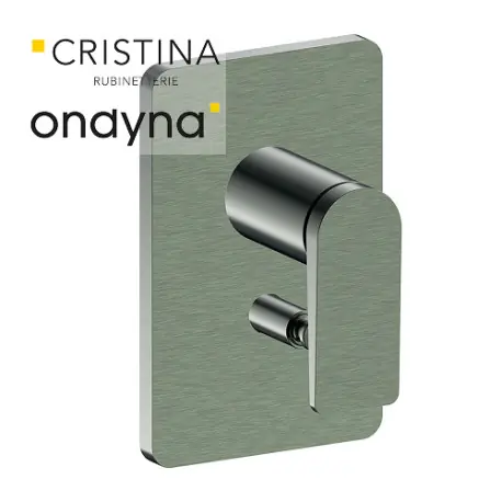 Façade douche encastree mitigeur 2 sorties chrome noir brossé - CRISTINA ONDYNA BA68975