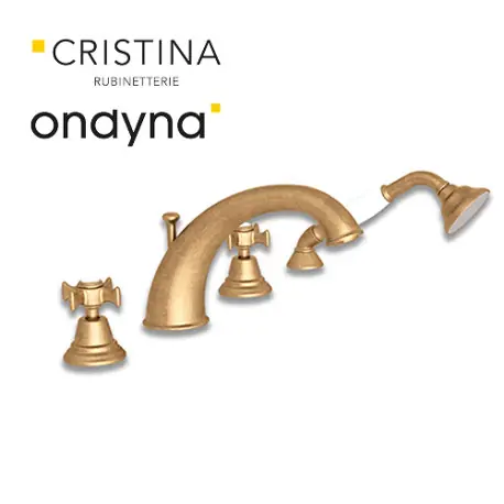 Bain/douche chambord 4 trous sur gorge vieux bronze mat - CRISTINA ONDYNA CH10493