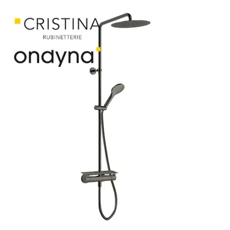 Colonne de douche porte savon omega métal brossé - CRISTINA ONDYNA OG48777