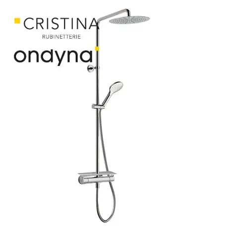 Colonne de douche thermo pomme rond 25 chrome - CRISTINA ONDYNA OG48851
