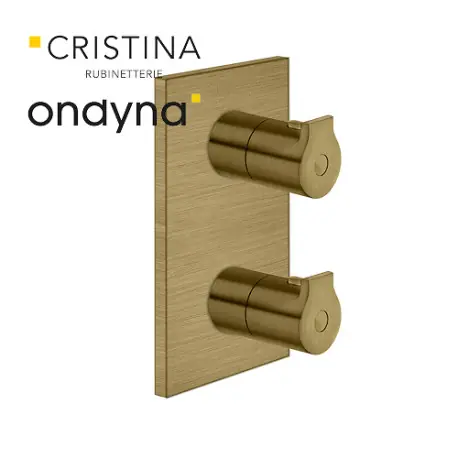 Façade douche omega 2 sorties vieux bronze mat - CRISTINA ONDYNA OG75293