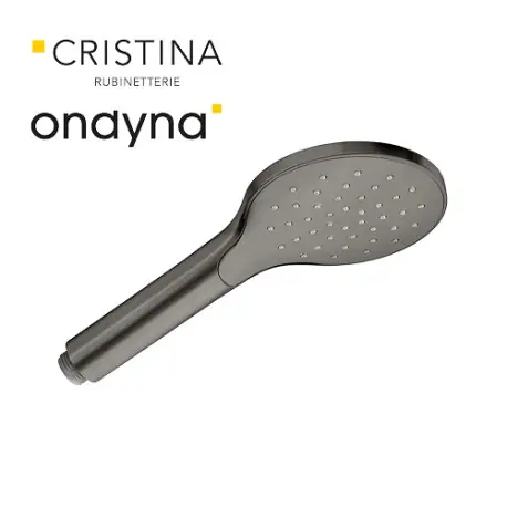 Douchette monojet ronde chrome noir brosse - CRISTINA ONDYNA PD18475