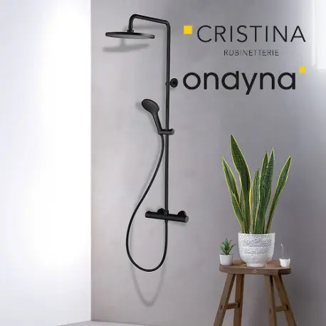 Colonne de douche thermostatique prime black - CRISTINA ONDYNA PE45813