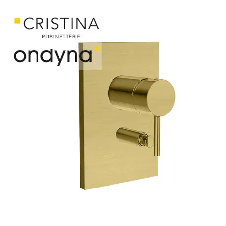 Façade de douche mitigeur avec inverseur phi or brosse - CRISTINA ONDYNA PH68996P
