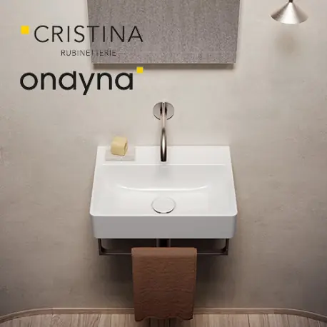 Vasque lavabo céramique premium 45 blanc brillant - CRISTINA ONDYNA PR450101