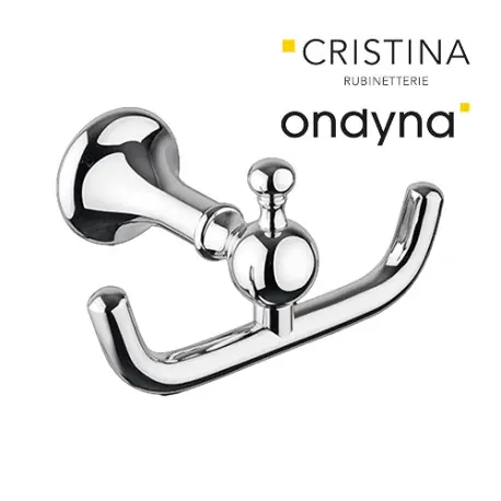Porte peignoir double regency chrome - CRISTINA ONDYNA RY24751