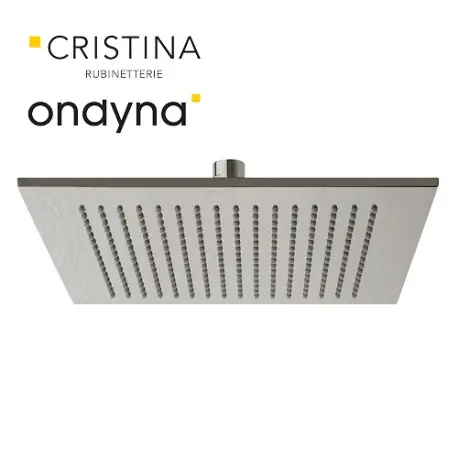 Pomme de douche slim laiton carre 25 cm inox - CRISTINA ONDYNA SD25028
