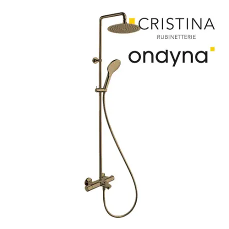 Colonne bain douche theta pomme sandwich 25 or rose brosse - CRISTINA ONDYNA TE18034P