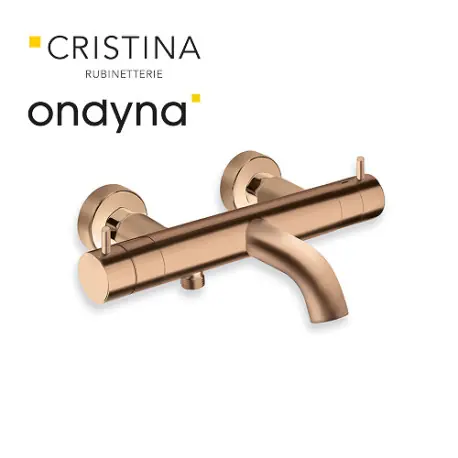 Bain douche thermostatique or rose brosse - CRISTINA ONDYNA TV15734P