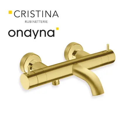 Bain douche thermostatique or brosse - CRISTINA ONDYNA TV15796P