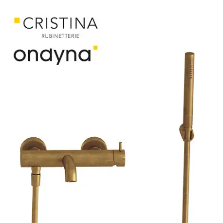 Bain/douche triverde + kit douchette vieux bronze mat - CRISTINA ONDYNA TV18093