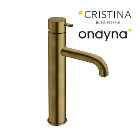 Mitigeur lavabo mi-haut triverde + vidage laiton up&down vieux bronze - CRISTINA ONDYNA TV22793