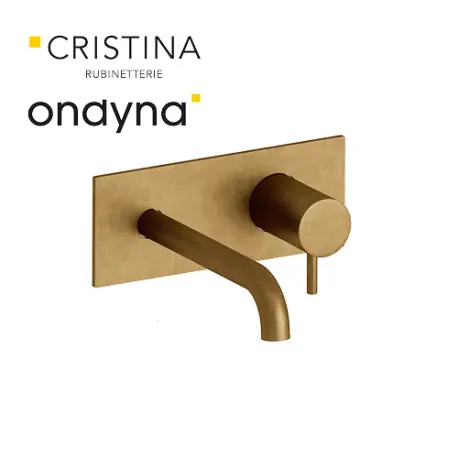 Façade lavabo mural triverde avec plaque bec 18 cm vieux bronze mat - CRISTINA ONDYNA TV25693