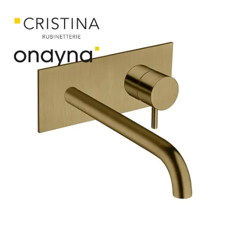 Façade lavabo mural triverde avec plaque bec 225 cm vx bronze mat - CRISTINA ONDYNA TV25893