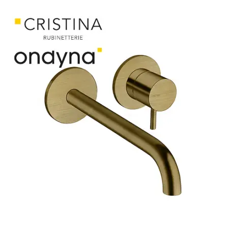 Façade lavabo mural triverde 2 trous bec 225 cm vieux bronze mat - CRISTINA ONDYNA TV25993