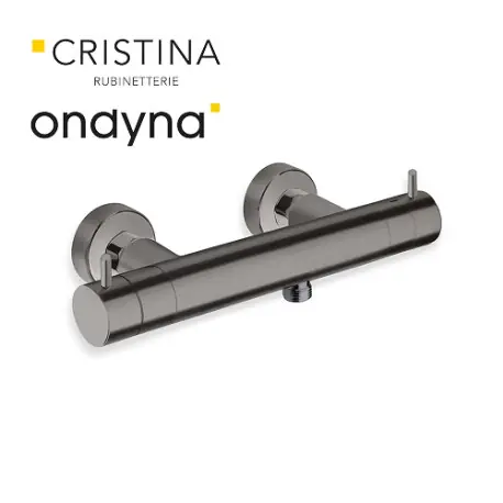 Douche thermostatique chrome noir brosse - CRISTINA ONDYNA TV45175