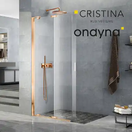 Façade externe triverde douche murale 2 sorties or rose brosse - CRISTINA ONDYNA TV60234P
