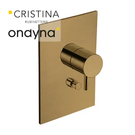 Façade mitigeur douche triverde 2 sorties vieux bronze mat - CRISTINA ONDYNA TV68993