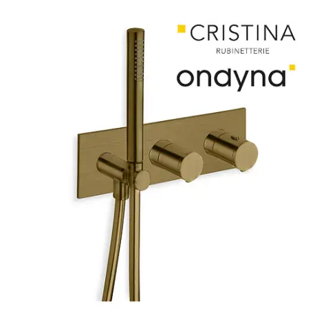 Façade douche thermostatique 3 sorties vieux bronze mat - CRISTINA - CRISTINA ONDYNA TV70293