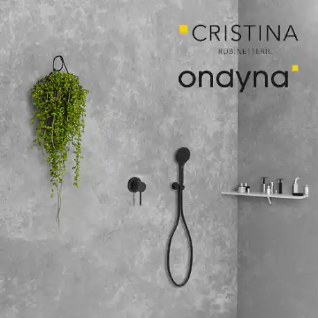 Pack mitigeur douche encastre tige 6 cm pmr black mat - CRISTINA ONDYNA XTV63713